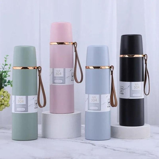 304 Stainless Steel Heat Preservation Handle Double Cover Portable Men and Women Style Simple Portable Water Cup