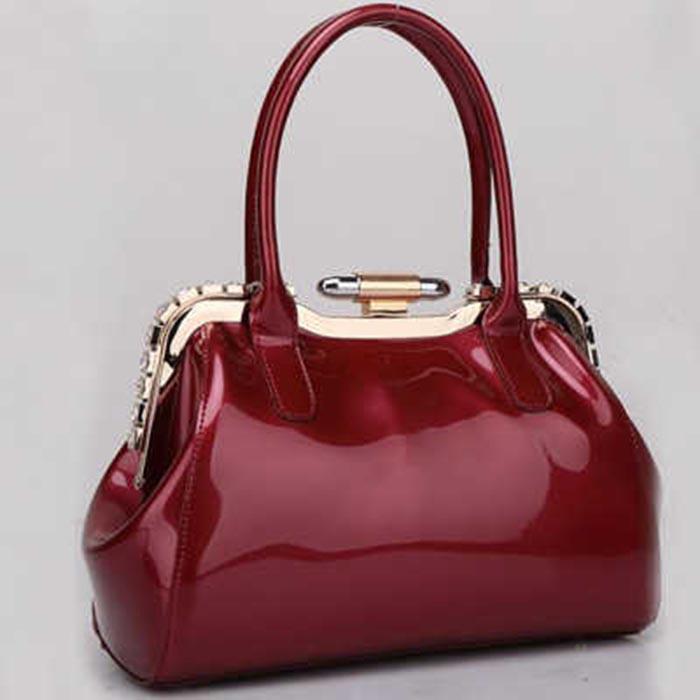 Women's Bag Patent Leather Handbags Glossy Diamonds Handbags Dinner Women's Bag PU Leather Handbags