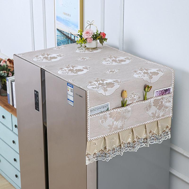 Refrigerator Cover Towel Refrigerator Dust Cover Single Door Double Door Washing Machine Cover Microwave Cover Cover Multifunctional Dust Cover