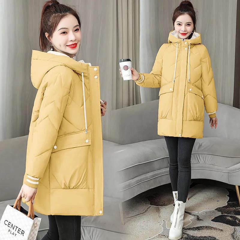 Down Padded Jacket Women's Mid-length Padded Coat Loose Large Size Padded Jacket Bread Suit Winter Coat Trend