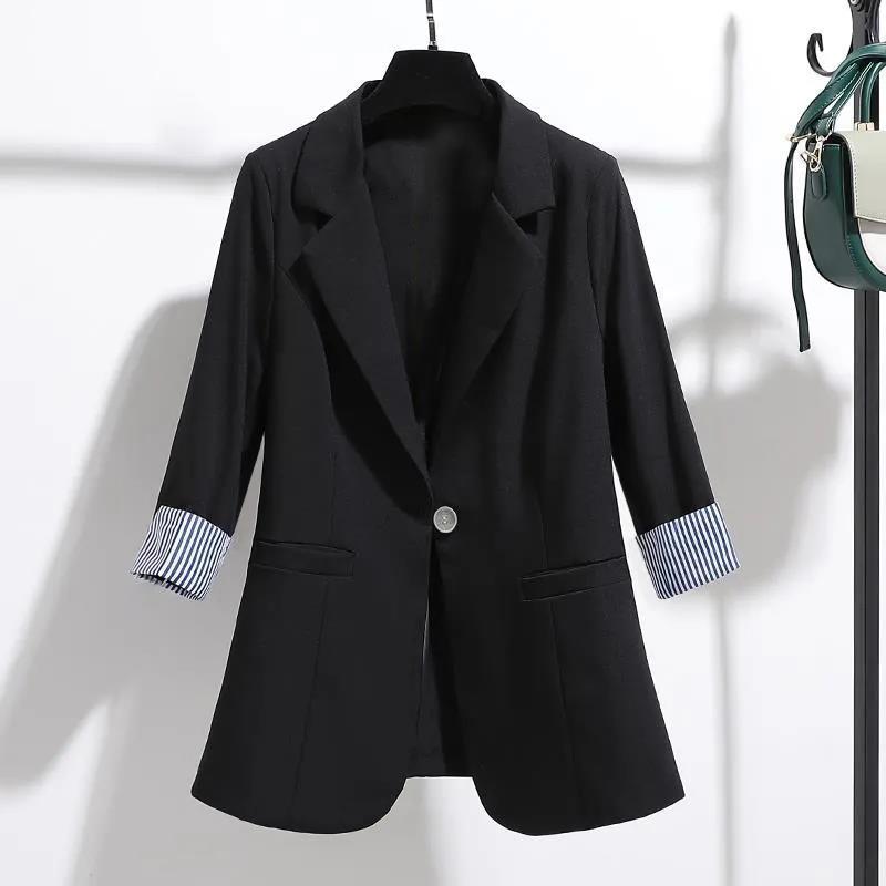 Women's Suit Jacket Slim Drape Thin Section Three-quarter Sleeve Elegant Blazer Jacket Ladies Loose Thin Coat Comfortable and Breathable