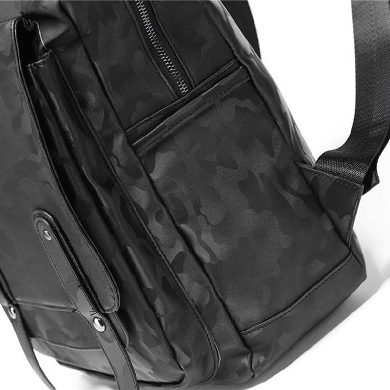 Camouflage Backpack Men Leather Anti-theft Waterproof Student Computer Outdoor Leisure Travel Bags