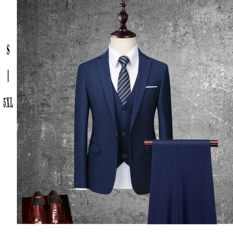 Men's Suit Business Casual Student Interview Job Fit Wedding Suit