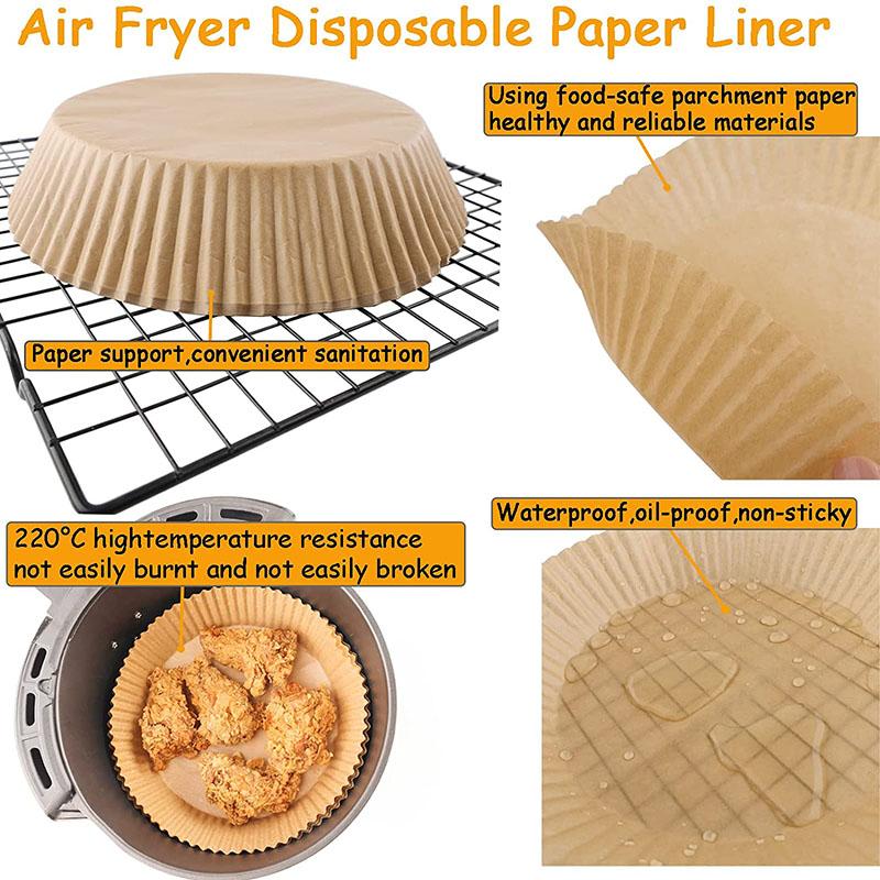 Air Fryer Disposable Paper Liner 6.3 Inch 100pcs Non-Stick Air Fryer Liners