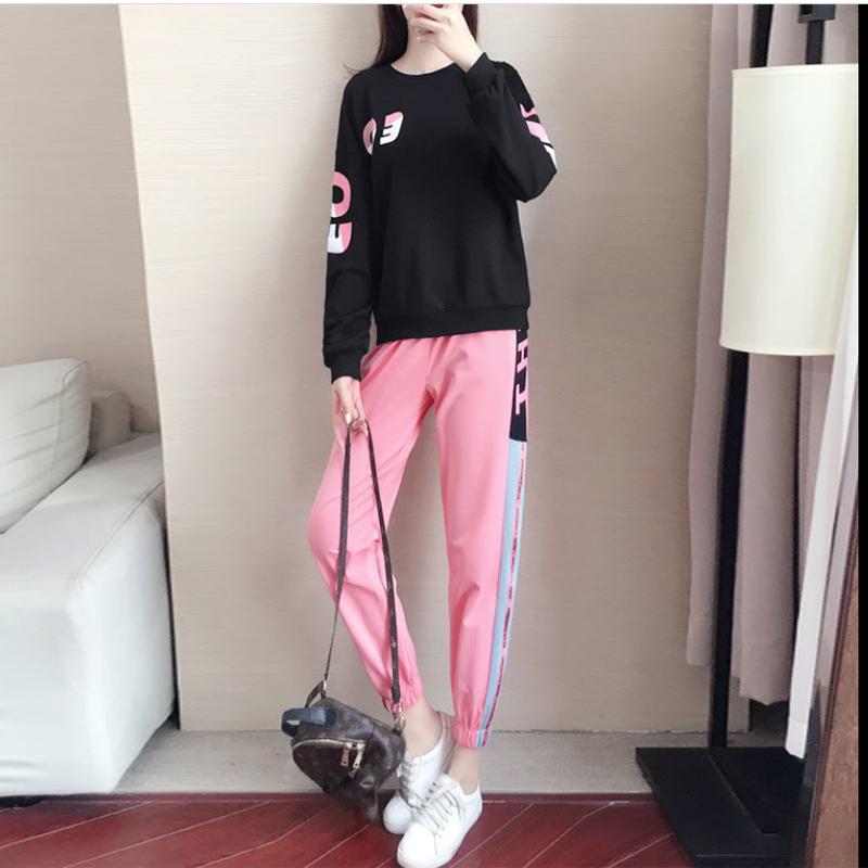 Fashion Sports and Leisure Suits Women's Features Loose and Thin Fashion Trend Western Style Two-piece Women's Spring and Autumn Tide Brand