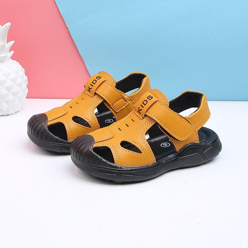 Boys Sandals Baotou Children's Sandals Kick-proof Soft Bottom Baby Toddler SandalsMiddle and Children's Beach Sandals