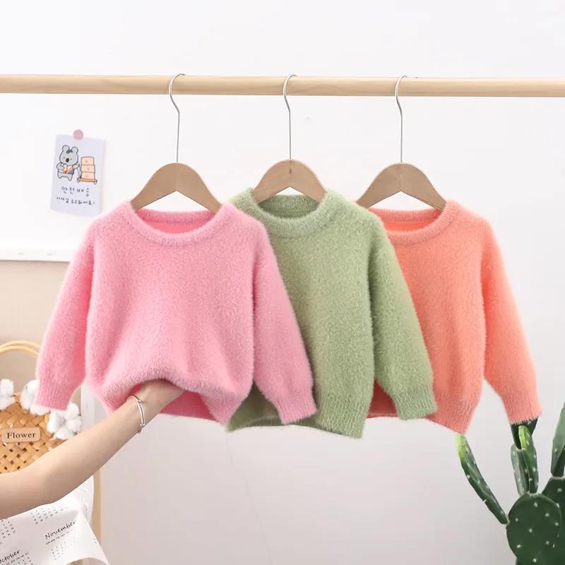 Children's Sweaters Girls Mink Fleece Can't Afford The Ball 2021 Spring and Autumn Sweaters Big Children's Sweaters Boys Winter