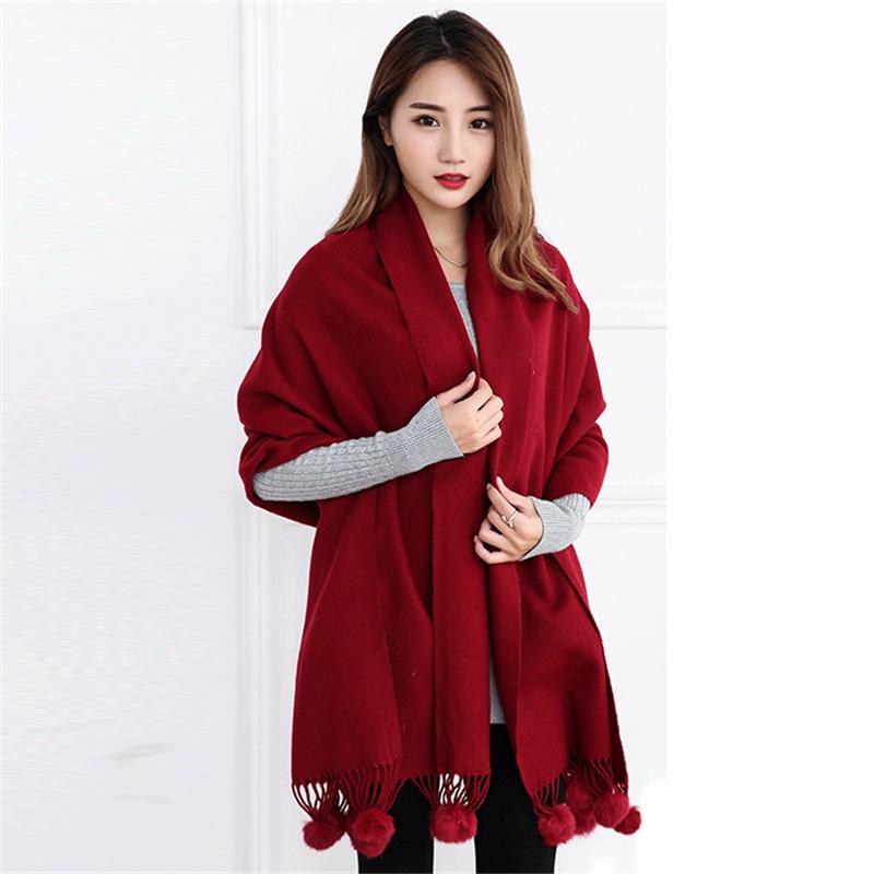 Winter Women Cashmere Scarf Pashmina Shawls And Wraps Female Foulard Hijab Wool Scarves