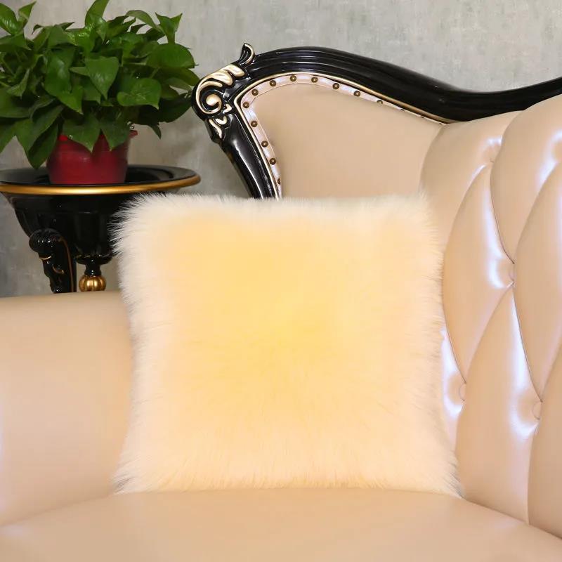 Plush Throw Pillow Sofa Cushion Hugging Pillow Case with Core Bedside Back Pillow Cute Waist Cushion