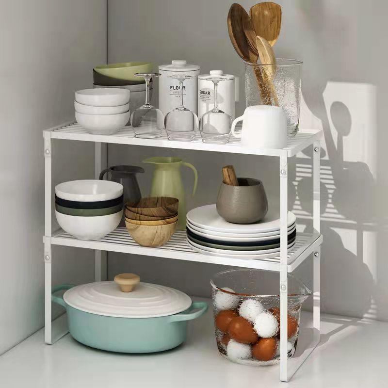 Kitchen Shelves Refrigerator Storage Shelf Layered Pot Rack Cabinet Partition Shelf Multi-layer Dish And Dishes Storage Rack Home Organizer