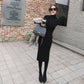 Autumn and winter new slim knee high collar sweater skirt bottom knit dress female long sleeves