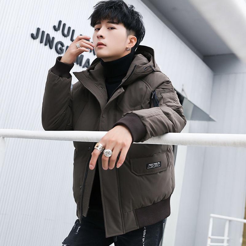 Fashionable Men's Winter Jacket Loose Casual Youth Hooded Cotton Jacket Korean Trend Parker Clothing