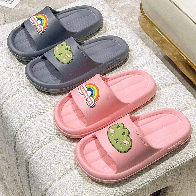 Soft Slippers Women Summer Outdoor Wear Home Indoor Bath Non-slip Thick Bottom Home Couple Cute Sandals Men