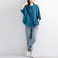 Cotton Linen Shirt Women's Lantern Sleeve Retro Literary Blouse Loose Mid-sleeve Plus Size Shirt Women