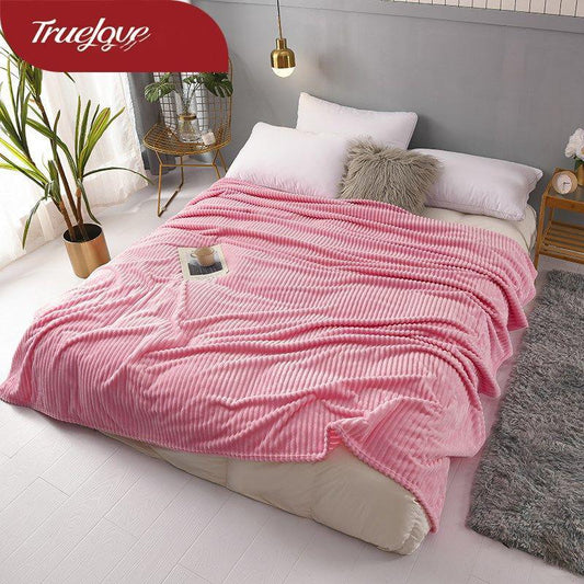 Super Soft Coral Fleece Blanket Light Weight Solid Pink Blue Flannel Sofa Cover Bedspread Flannel Blanket Warm and Breathable Sheets