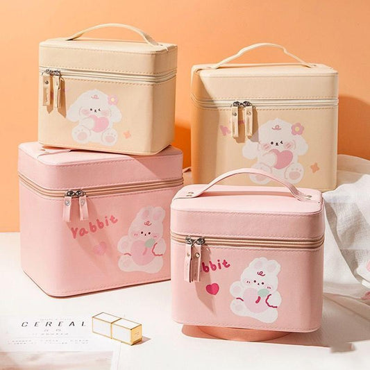 Women's Large Capacity Cosmetic Bag Color Matching Multifunctional Portable Cosmetic Storage Box Portable Large Storage Box