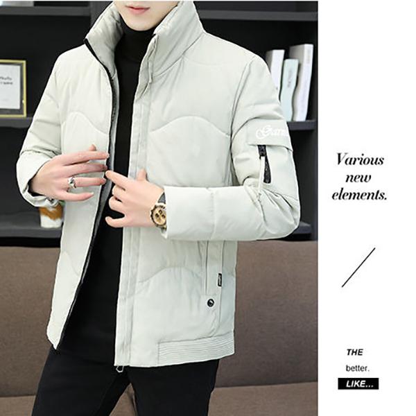 Winter Thick Warm Men's Jacket Short Stand Collar Slim Down Padded Jacket Loose Casual Parker Clothing