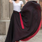 Black Long Chiffon Maxi Skirt Women, Swing Full Circle Skirt, Boho Maxi Skirt, Elastic Waist Chiffon Skirt with Sash, Plus Size Skirt