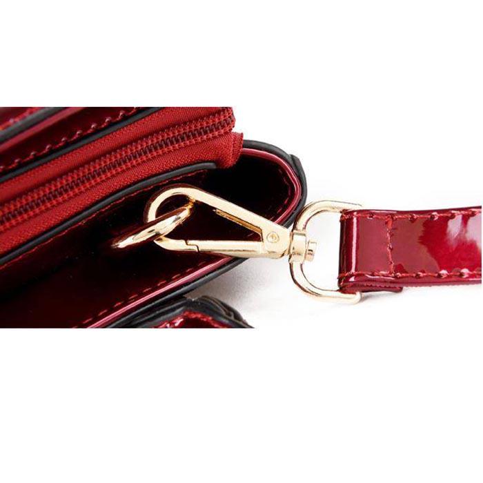 Leather patent leather handbag fashion ladies handbag bright leather embossed shoulder Messenger bag