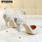 Women's Shoes Crystal Silver High Heels Stiletto All-match Sexy Sequined Princess Shoes Wedding Shoes