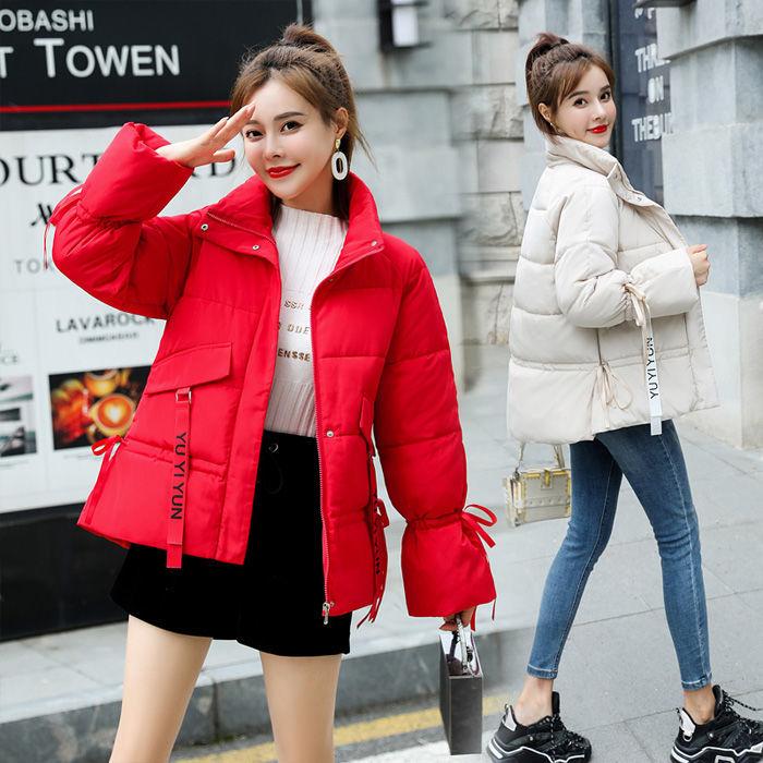 Winter Loose Waist Cotton Oversize Women's Tide Ins Hong Kong Style Short Wild Cotton Coat Beautiful Solid Color Ladies Down Coat