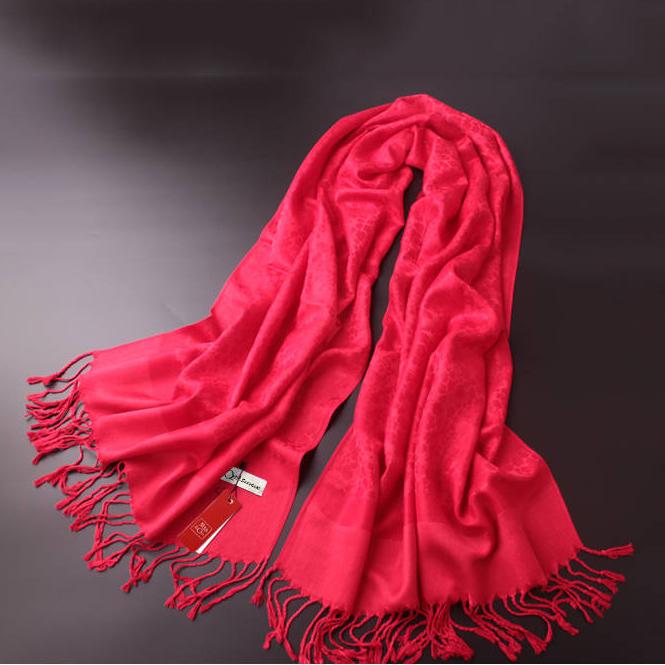 Women Scarf Fashion Warm Winter Jacquard Scarf Faux Cashmere Scarf Plaid Thick Shawls and Scarves