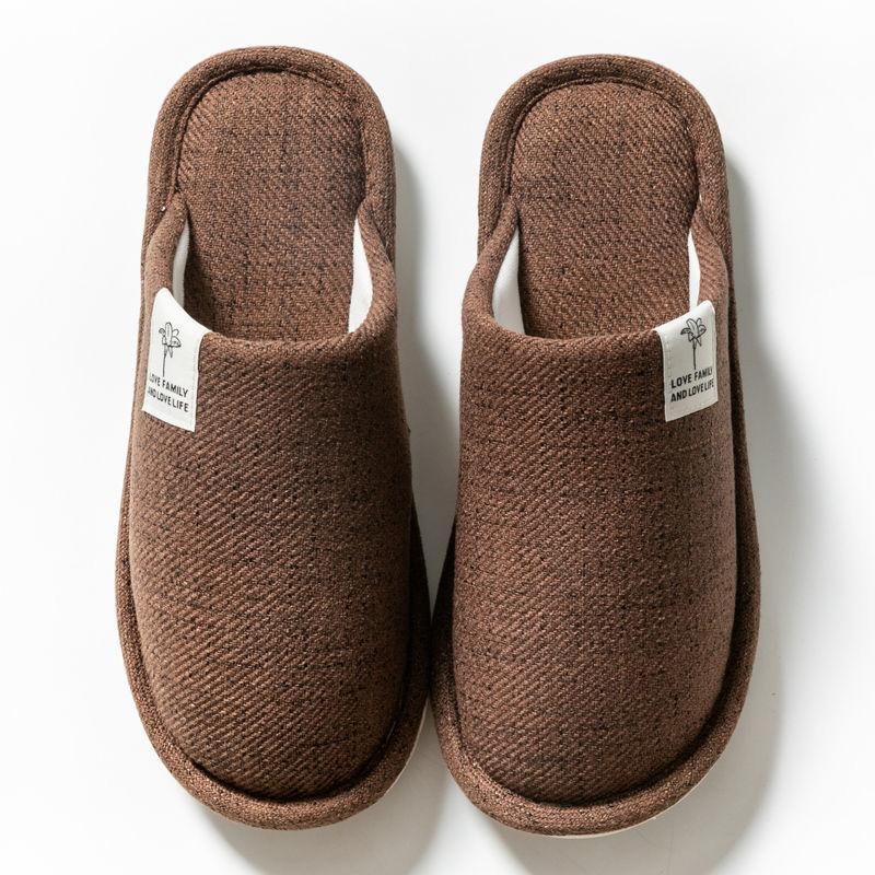 Autumn Winter Cotton Slippers Indoor Men's Non-slip Soft Bottom Cotton Slippers Home