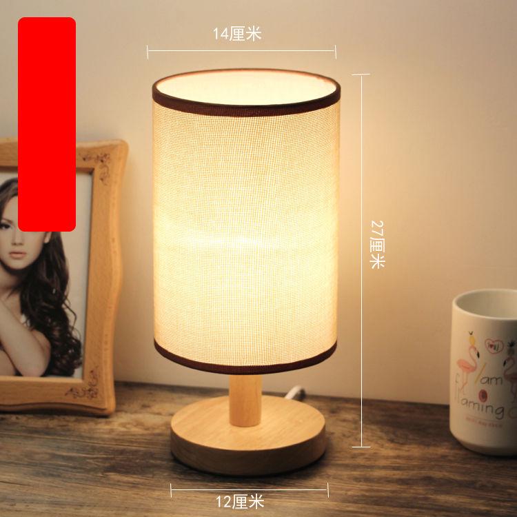 Bedroom Bedside Lamp Night Light Warm Bulb Wood Table Lamp Home Decoration Accessories Lights