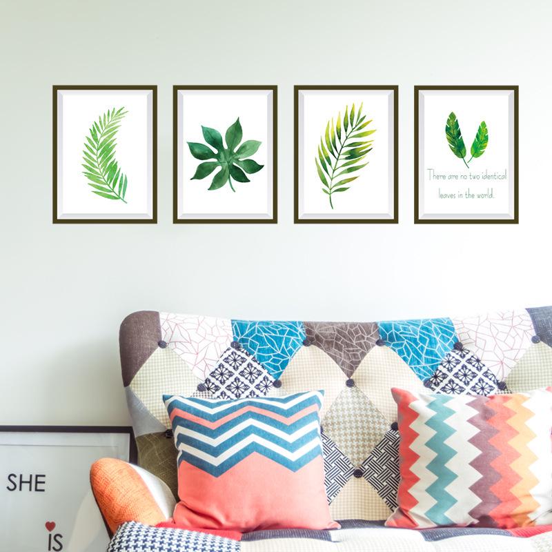 Nordic plant photo frame decoration stickers porch restaurant bedside corner TV wall stickers