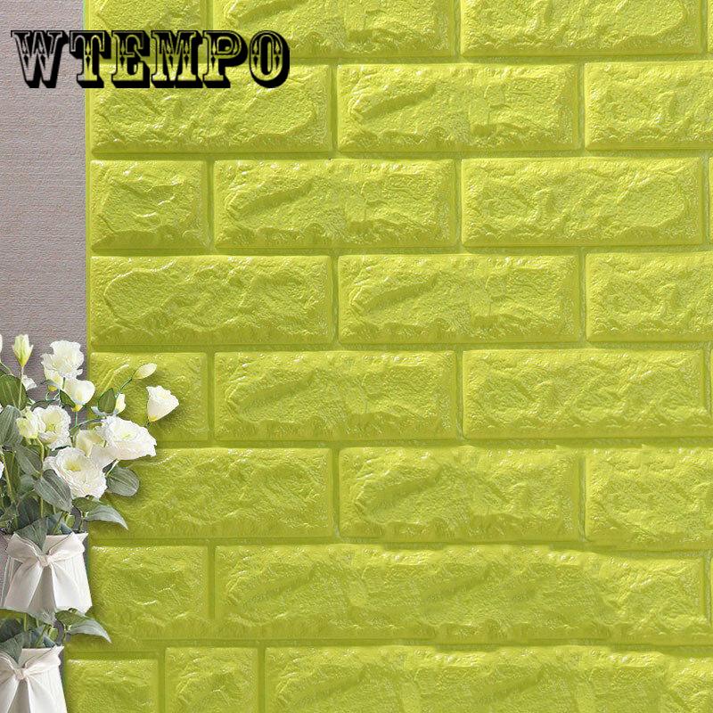 WTEMPO Brick Wall Sticker Creative Brick Pattern Wallpaper Waterproof Wall Sticker Home Decoration