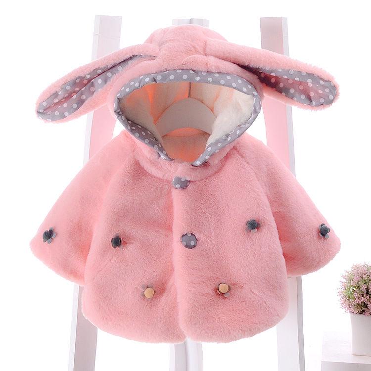 Baby Cloak Cloak Coat Baby Plus Velvet Thickening Style Outing Clothing Autumn and Winter Little Girl Fashion Top