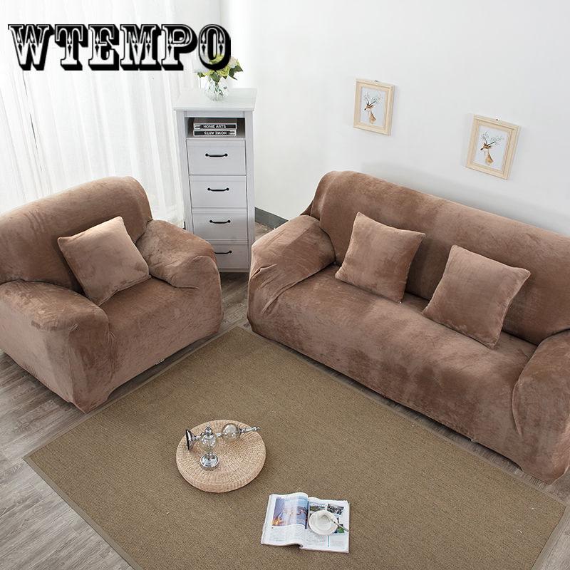 Plush Thicken Elastic Sofa Cover Universal Slipcover 1-4 Seater Stretch Couch Cover for Living Room