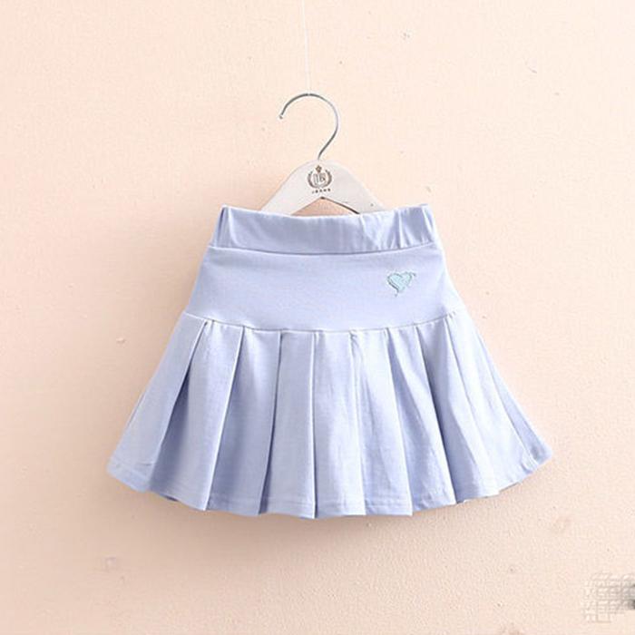 Autumn Spring Summer Casual 3 4-8 10 12 Years Kids  School Solid Color Training Dance Skirt with Shorts Pleated Skirt for Baby Girl