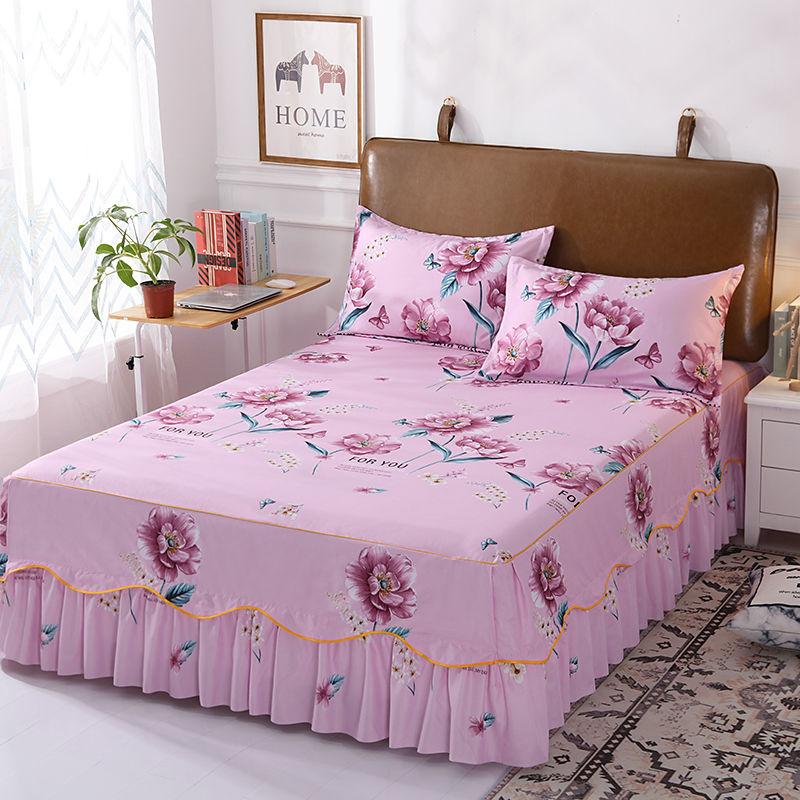 One-piece Mattress Cover Fashion Printing Bed Sheet Non-slip Wear-resistant Mattress Protector Double Bed Household