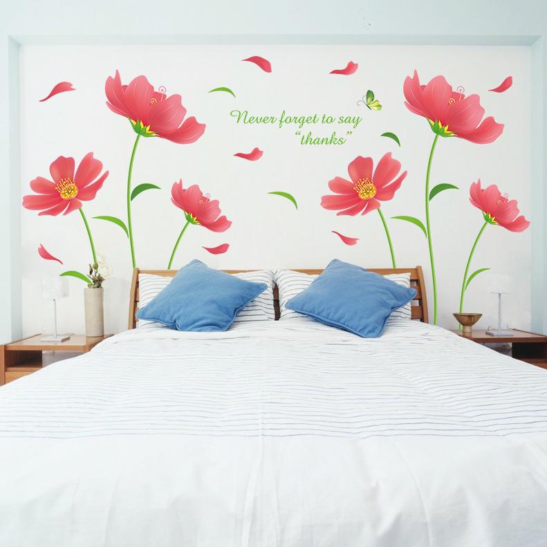 Beautiful mulberry flower living room bedroom wall decoration removable wall stickers