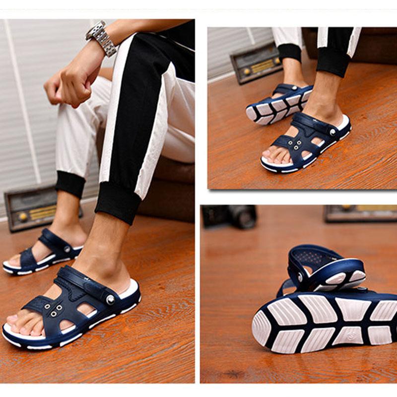 Men's Outdoor Sandals Open Toe Slippers Non-slip Bathroom Beach Sandals Lightweight Footwear