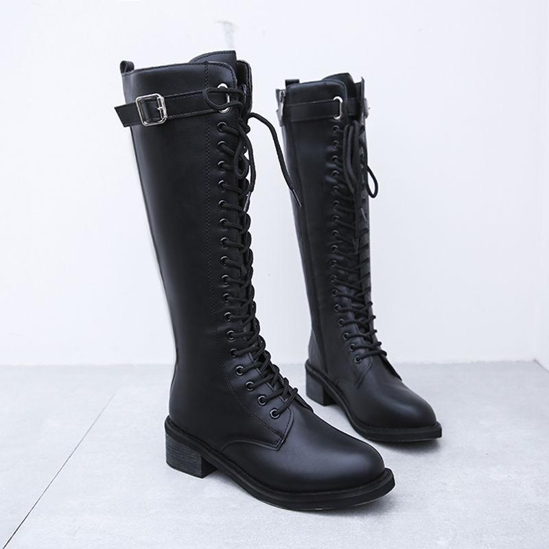 Fashion Slim Boots Mid Boots Women Autumn and Winter Martin Boots Women Flat Boots Boots