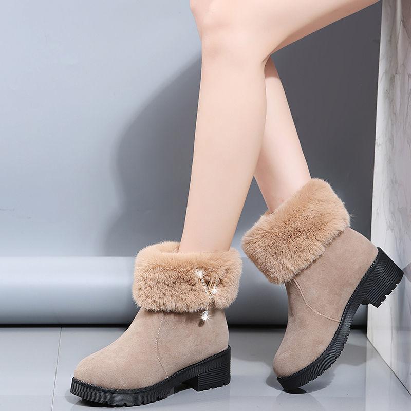 Snow Boots Women's Autumn and Winter Martin Boots Big Cotton Short Boots Women's Shoes Plus Velvet Thick Cotton Shoes