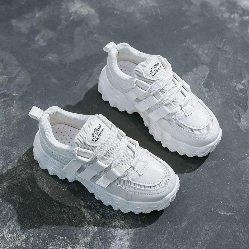 Women's Chunky Sneakers 2020 Fashion Women Platform Shoes Lace Up Vulcanize Shoes Womens Female Trainers Dad Shoes