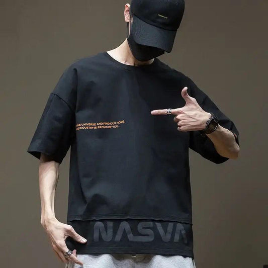 Pure Cotton Short-sleeved T-shirt Male Ins Tide Brand Summer Trend Bottoming Clothes Men's T-shirt