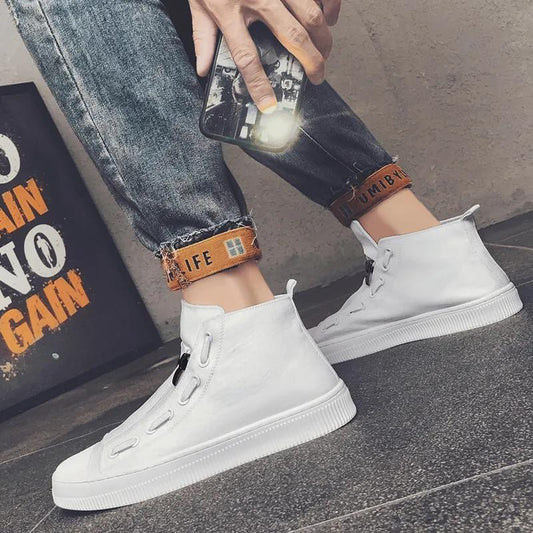 Summer Men's Trendy Shoes Korean Style All-match Casual Shoes Lazy One-foot High-top Sneakers