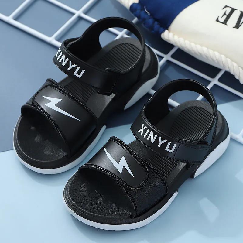 Boy's Sandals In Summer Little Children's Boys Soft-soled Non-slip Children's Baby Outdoor Shoes Children's Flat Beach Shoes