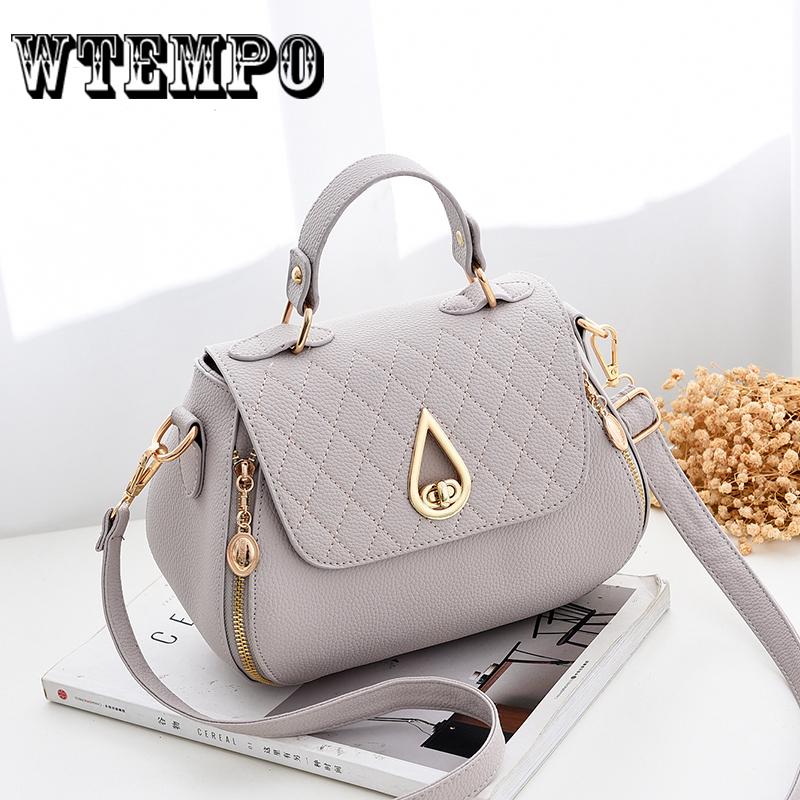 Women's Handbags PU Leather Fashion Lady Water Drop Lock Shoulder Bag Crossbody Bag Female Totes