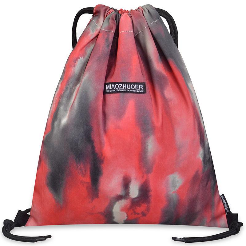 Colorful Casual Unisex Multi-layer Canvas Backpack Travel Drawstring Closure Large-capacity Sports Waterproof