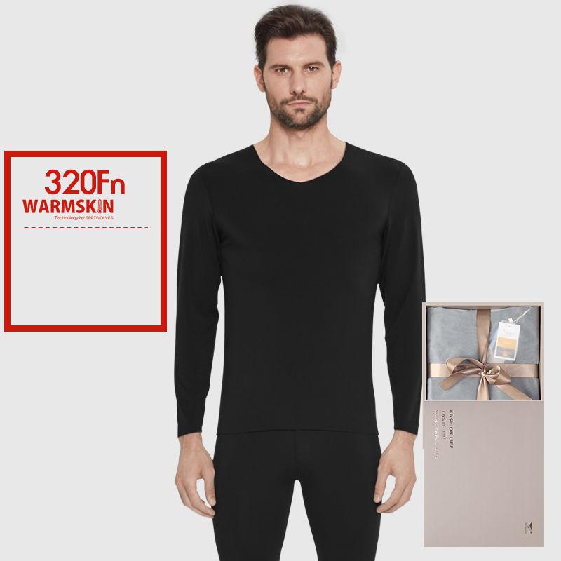 Men Winter Thermal Underwear O-neck Tops Pants Male Tight Suit Thicken Windproof Warm Soft Lining Long Sleeve High Elasticity Versatile Spring Pajamas