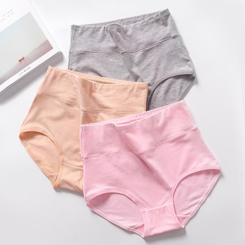 4Pcs/Set Girl's Seamless Underpants Women's Breathable Skin-friendly Panties High-waist Comfortable Cotton Crotch Briefs