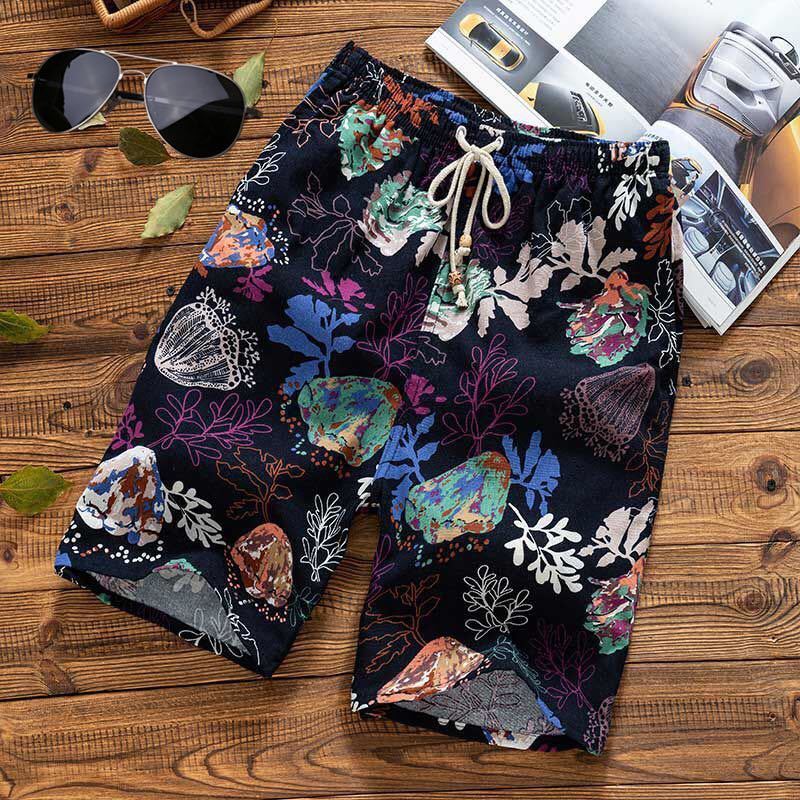 Men's Summer Shorts Five-point Pants Hemp Rope Men's Beach Pants Tide Loose Big Pants Casual Youth Mid-pants