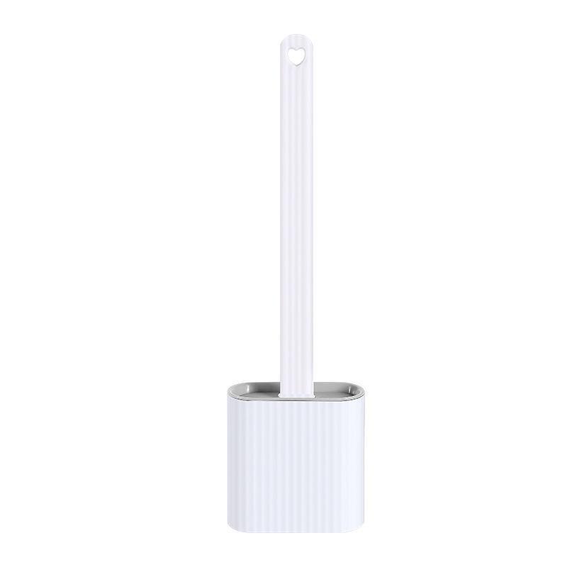 Toilet Brush Set No Dead Ends Wall-mounted Household Free Punch Wall-mounted Racks Creative Silicone Toilet Brush