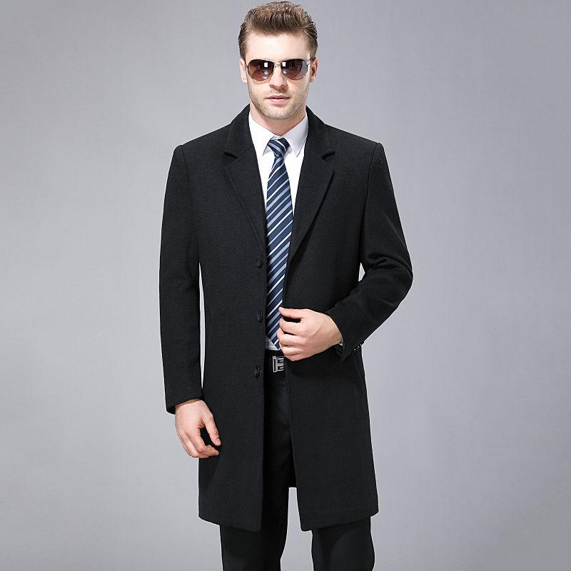 Medium and long section Woolen coat  Large size Windbreaker Men's clothes Autumn And Winter