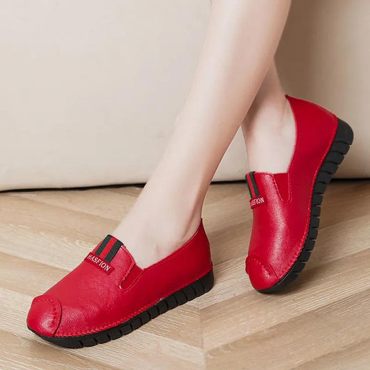 Large Size Square Toe Peas Shoes Women's Spring and Summer Single Shoes Flat Shoes Soft Bottom Comfortable Pumps